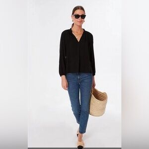 Xirena Camila black gauze blouse